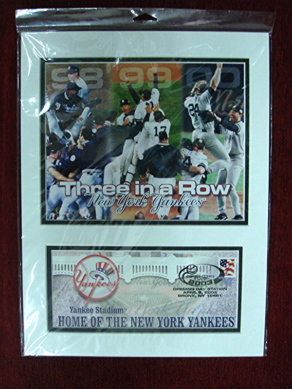 Framed New York Yankees 2003 Opening Day Commemorative Envelope