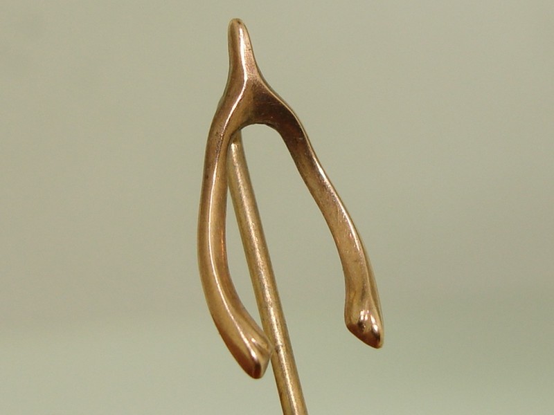 Antique Victorian Rose Gold Filled Wishbone Stick Pin