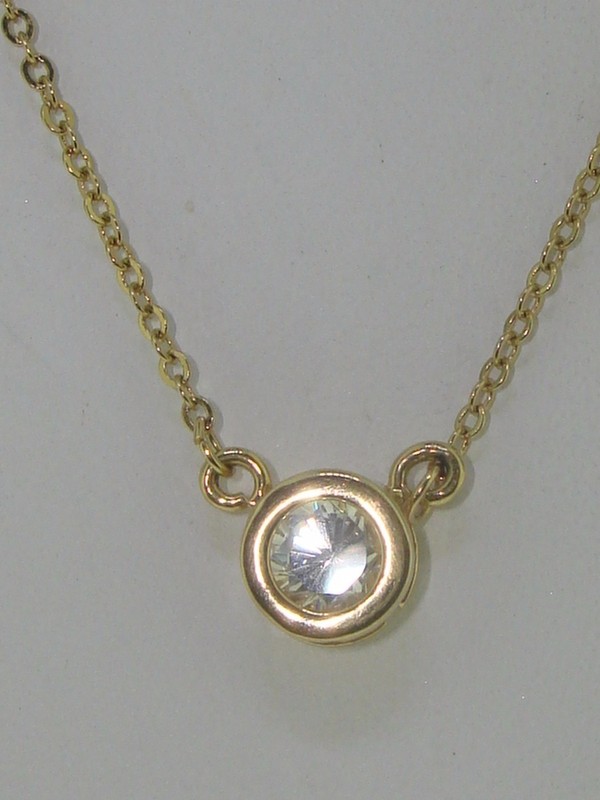14K Gold-Filled Pendant Necklace with 1/2 Carat Cubic Zirconia