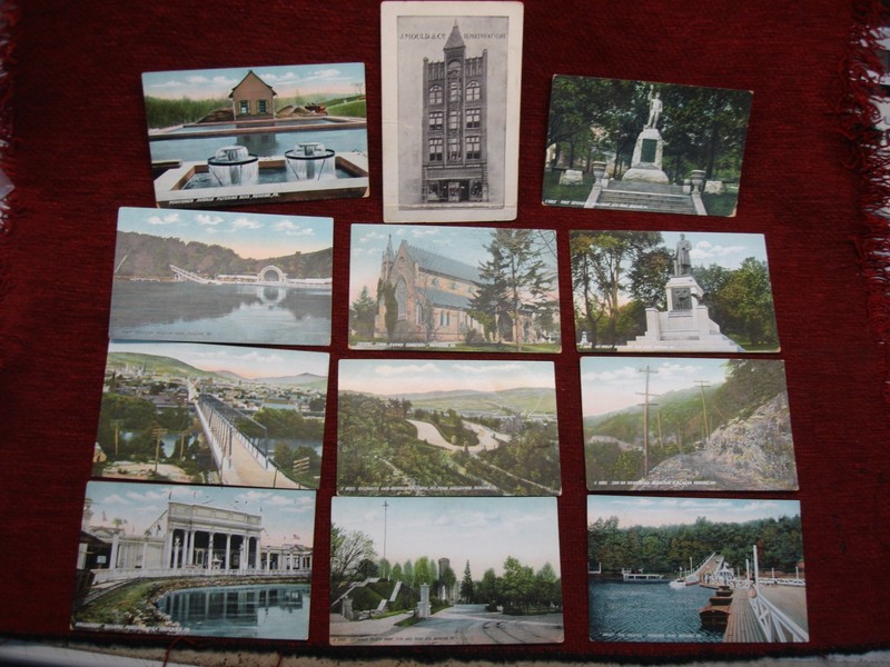 Set of 12 vintage postcards featuring historical landmarks and scenes from Reading, Pennsylvania.