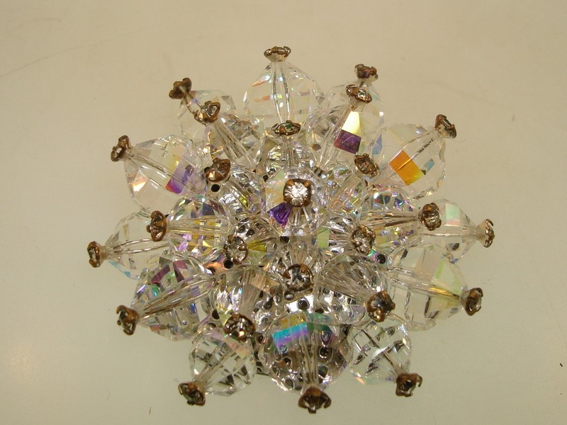 Vintage 1960s AB Crystal and Rhinestone Pin