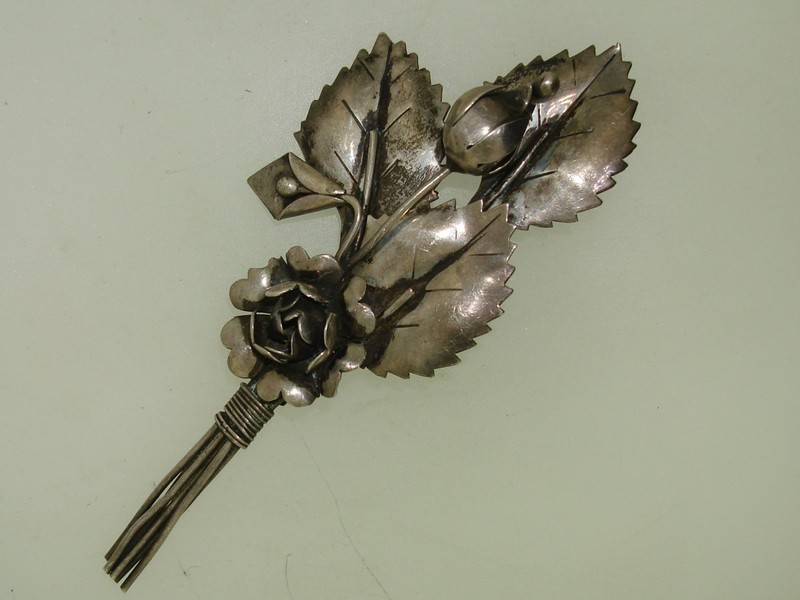 Vintage Sterling Silver Floral Bouquet Pin (1930s-40s)