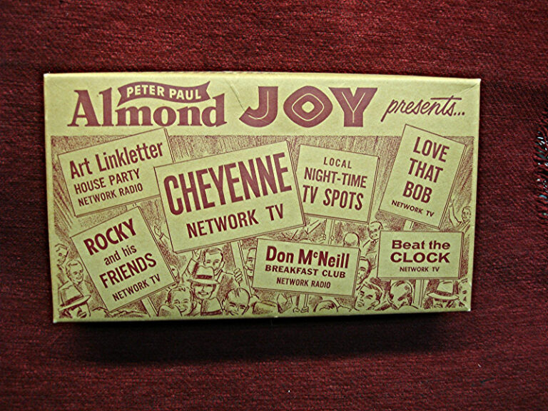 Vintage Peter Paul Almond Joy candy box with TV show advertising