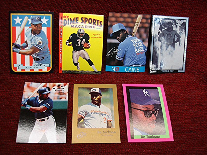Set of 7 Bo Jackson Broder Type trading cards in excellent condition