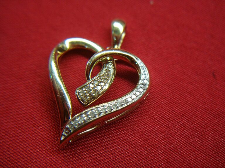 Jane Seymour JWBR Sterling Silver Heart Pendant with Diamond Accents