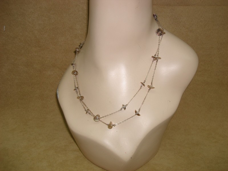 Vintage Athena Designs Swarovski crystal silver disc necklace