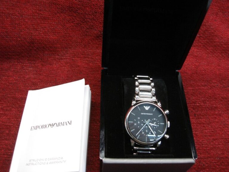 Emporio Armani AR-1853 Men's Chronograph Watch, Black Dial, Stainless Steel