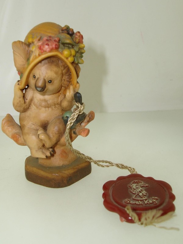 Vintage Anri Sarah Kay hand-carved koala figurine with box and tag
