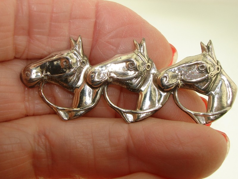 Vintage Sterling Silver Horse Head Pin by Sterling Lang