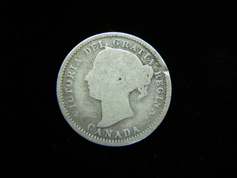 1896 Canada 10 Cents Queen Victoria Silver Coin