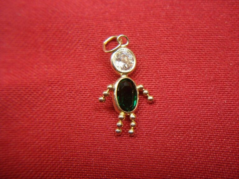 14K Yellow Gold May Birth Month Charm with Boy Design