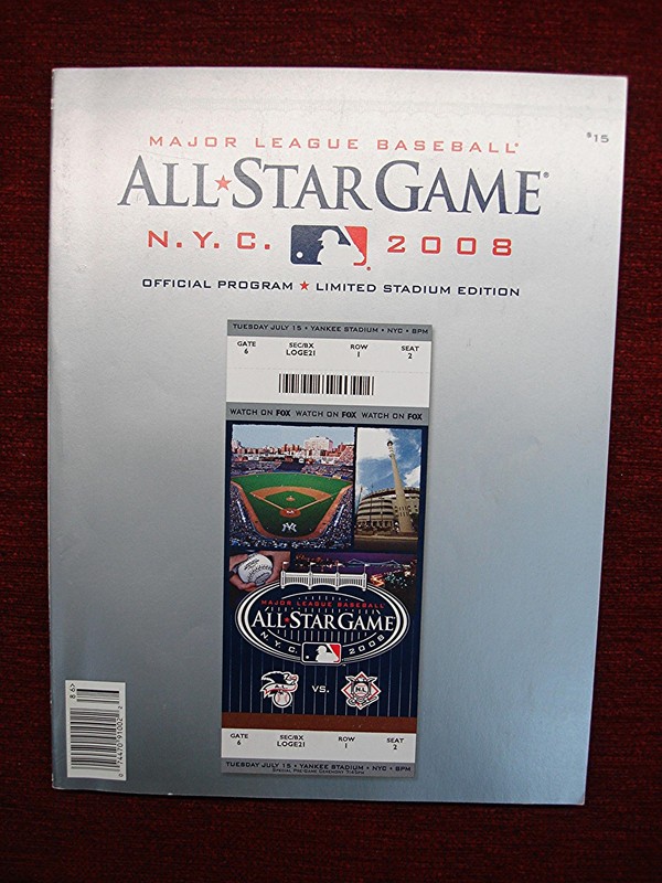 2008 MLB All-Star Game Official Program from Yankee Stadium, New York