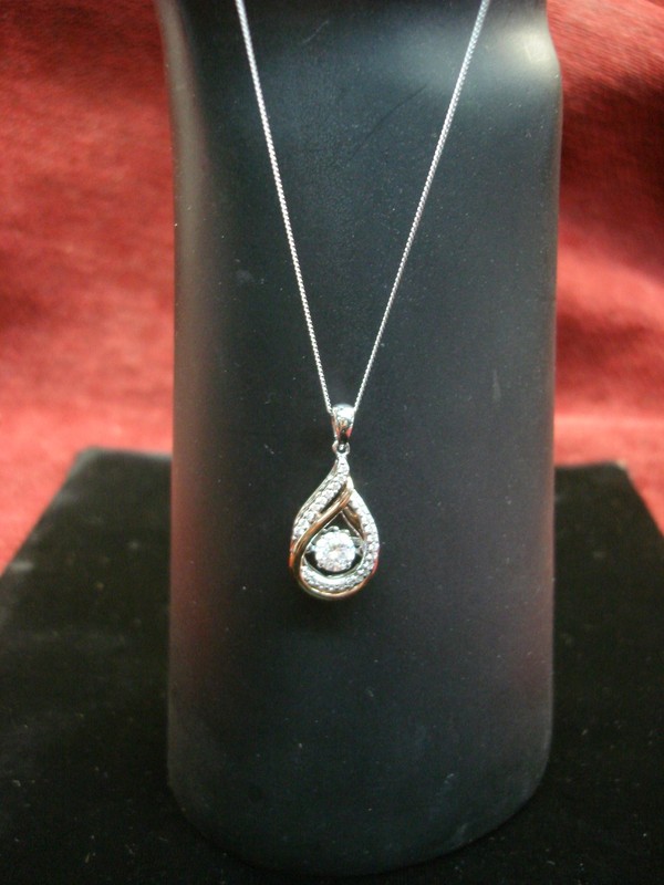 Rose Vermeil Sterling Silver Pendant with Floating CZ