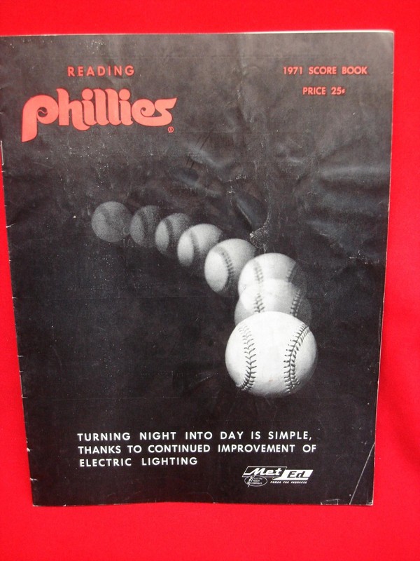 Vintage 1971 Reading Phillies scorebook featuring Mike Schmidt