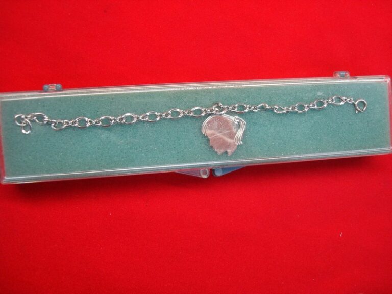 Vintage Sterling Silver Charm Bracelet with Girl Charm