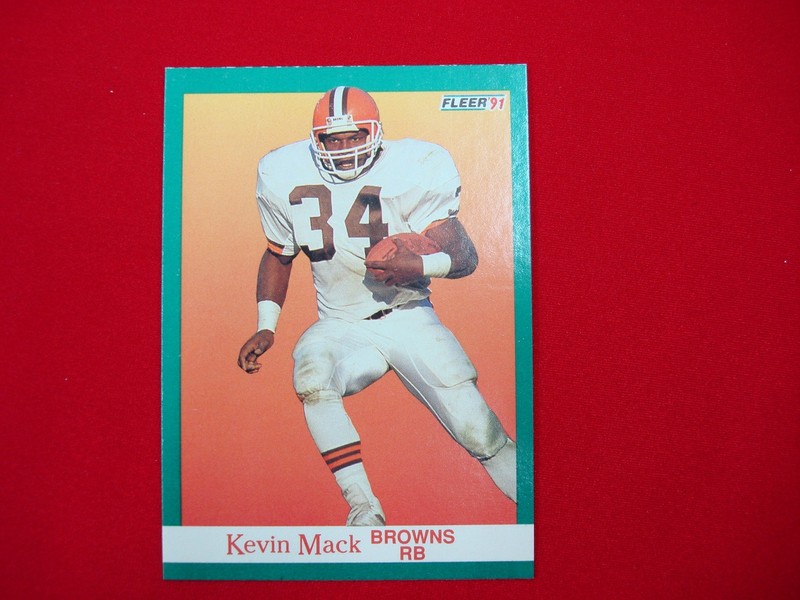 1991 Fleer Error Card #365 featuring Kevin Mack and Alex Cole with an upside-down back
