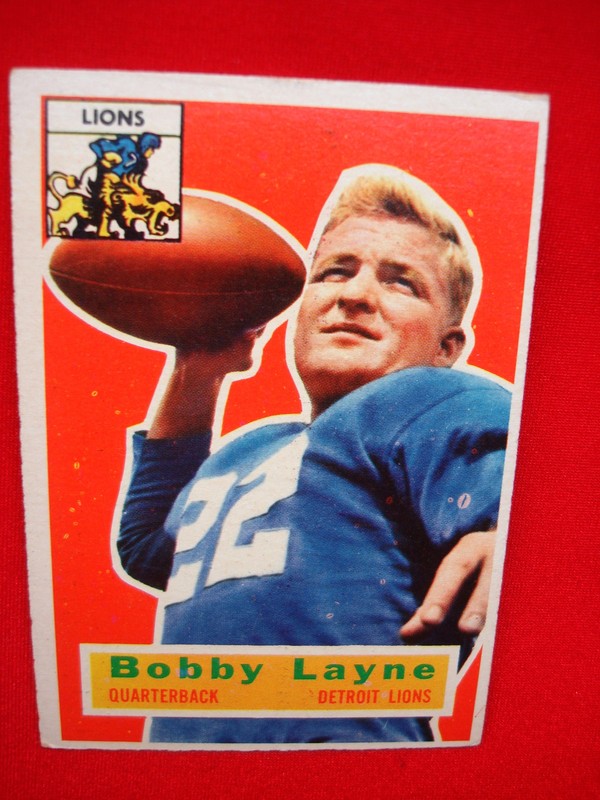 1956 Topps Bobby Layne Detroit Lions Football Card #116