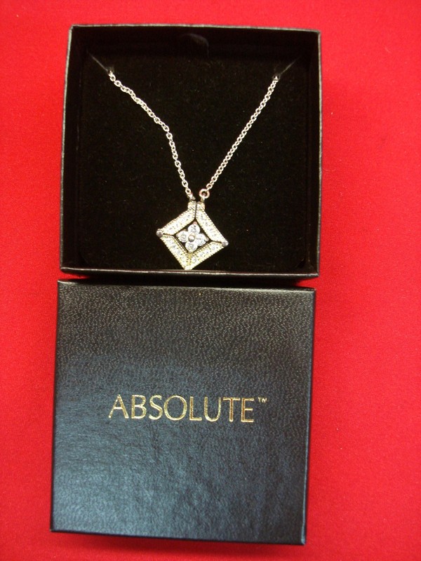 Sterling silver convertible pendant necklace with sparkling stones