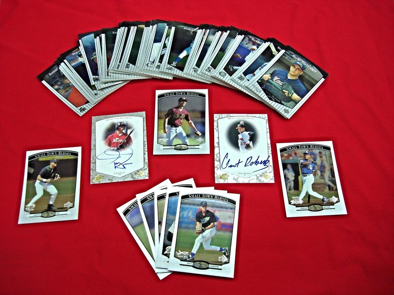 Lot of 80+ 1997 Upper Deck SP Minor League Baseball cards, including 2 autographed cards of Grant Roberts and Jacque Jones.