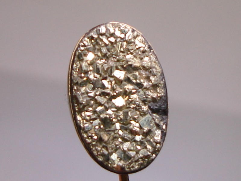 Antique Victorian gold filled pyrite stick pin signed (F)