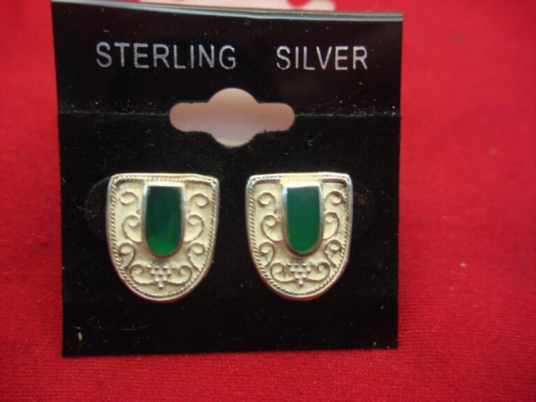Sterling Silver Chrysoprase Stud Earrings