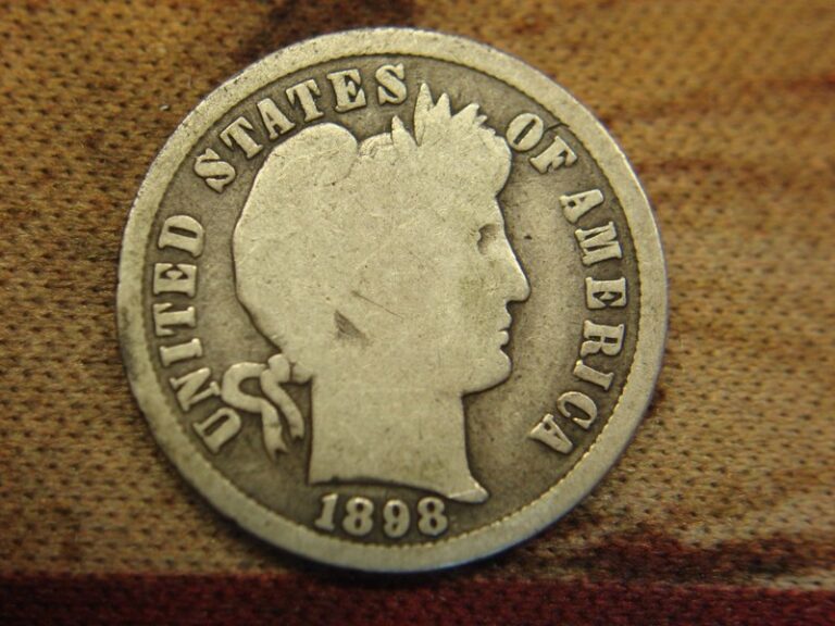 1898-S Barber Dime, circulated condition, solid rims