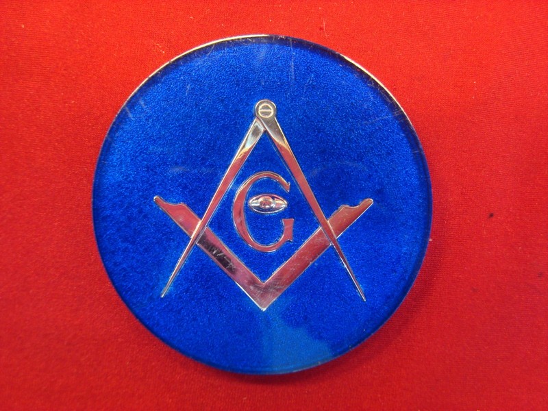Vintage Masonic car badge, acrylic emblem, collectible Masonic decor