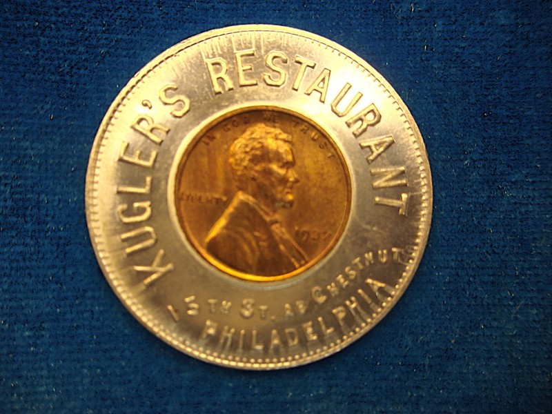 1937 Kugler's Restaurant Token, Philadelphia, PA