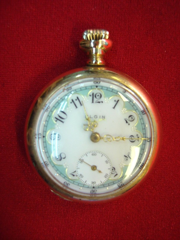 Vintage Elgin Ladies Pocket Watch, Grade 324, Fancy Dial, Running (1907)
