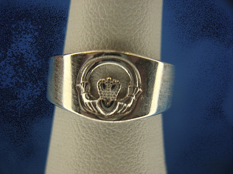 Sterling Silver Irish Claddagh Toe Ring, Size 4