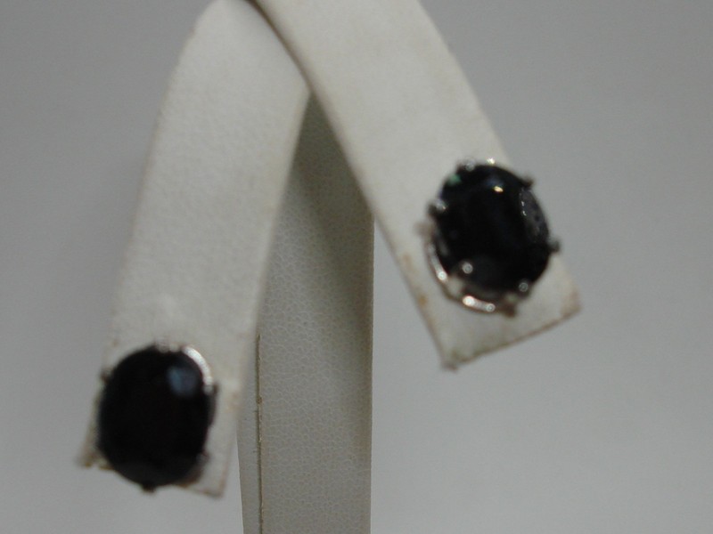 Sterling silver blue topaz stud earrings (5ctw)