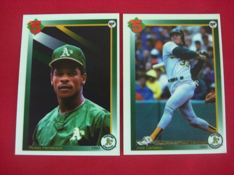 1992 Rickey Henderson and Jose Canseco High 5 Original Products Prototype Baseball Cards