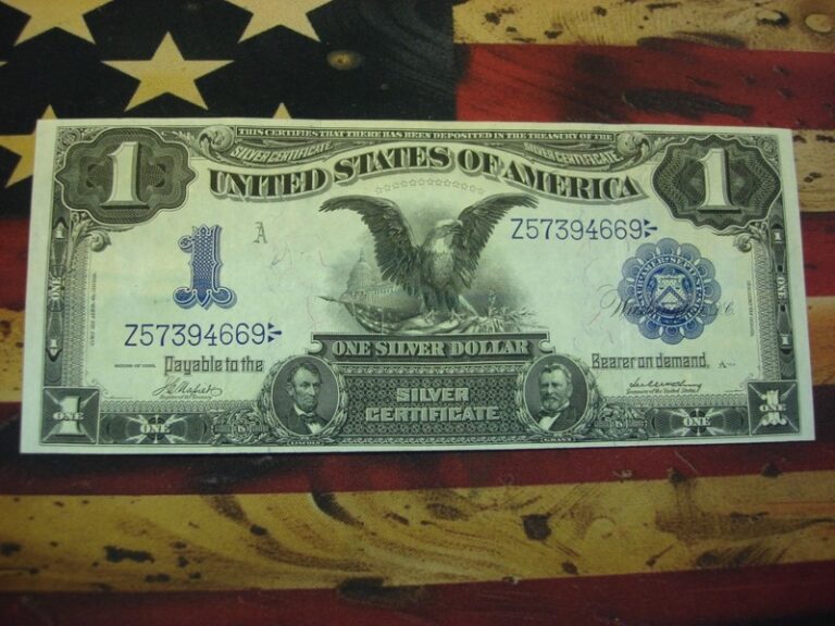 Rare 1899 U.S. $1 Silver Certificate 'Horse Blanket' Note in VF+ Condition