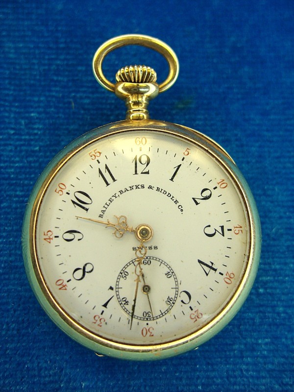 Vintage Longines pocket watch in 14K yellow gold by Bailey, Banks & Biddle