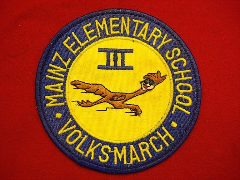 Vintage Mainz Elementary School Volksmarch patch, DOD Dependent School Germany