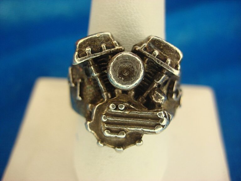 Vintage Harley Davidson Pan Head Sterling Silver Ring (Size 10.5)
