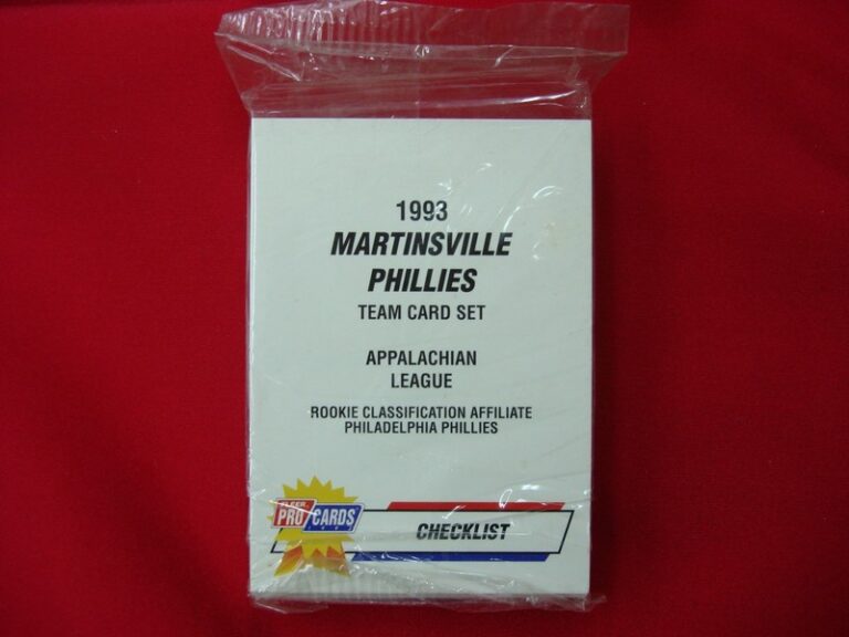 Factory sealed 1993 Fleer ProCards Minor League Team Set featuring the Martinsville Phillies.