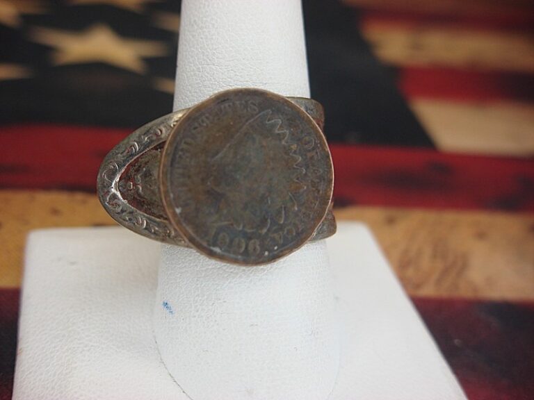 Vintage 1906 Indian Head Cent Spoon Ring, Size 9 1/2 - 10