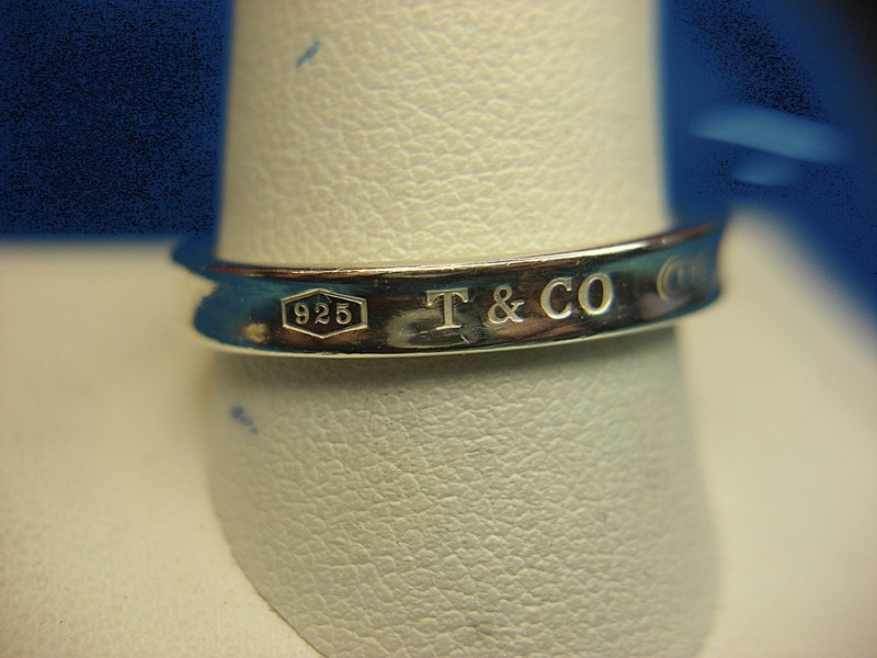 Tiffany & Co. 1837 sterling silver ring, narrow band, size 11 1/2, pre-owned