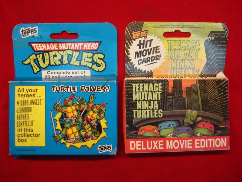 Two complete sets of Teenage Mutant Ninja Turtles trading cards: Teenage Mutant Hero Turtles and Teenage Mutant Ninja Turtles - Movie Edition.