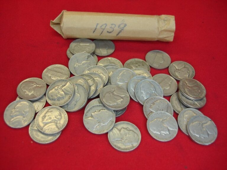 Roll of 40 circulated 1939 Philadelphia Jefferson nickels