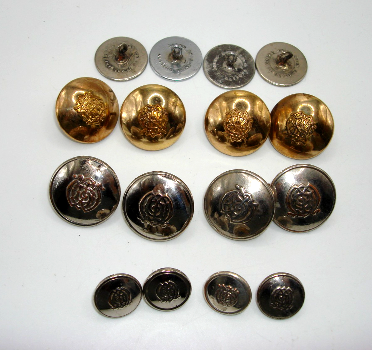 Antique Pitt & Co. London Monogrammed Livery Buttons (WCD) - Set of 16