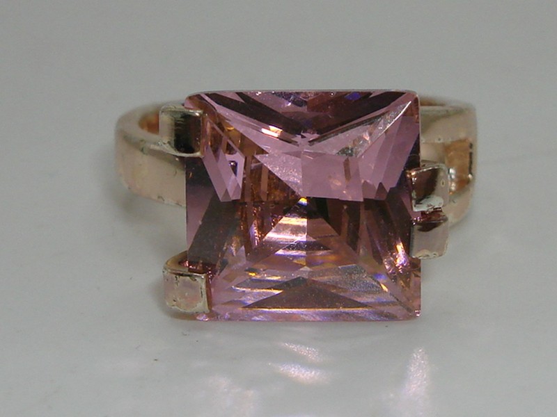 Pink Ice Sterling Silver Ring (5+ CTW) Size 8