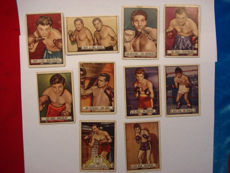 Vintage 1951 Topps Ringsides boxing cards, lot of 10