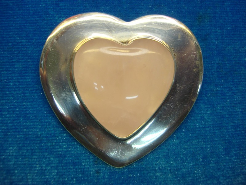 Vintage Great Falls sterling silver rose quartz heart pin