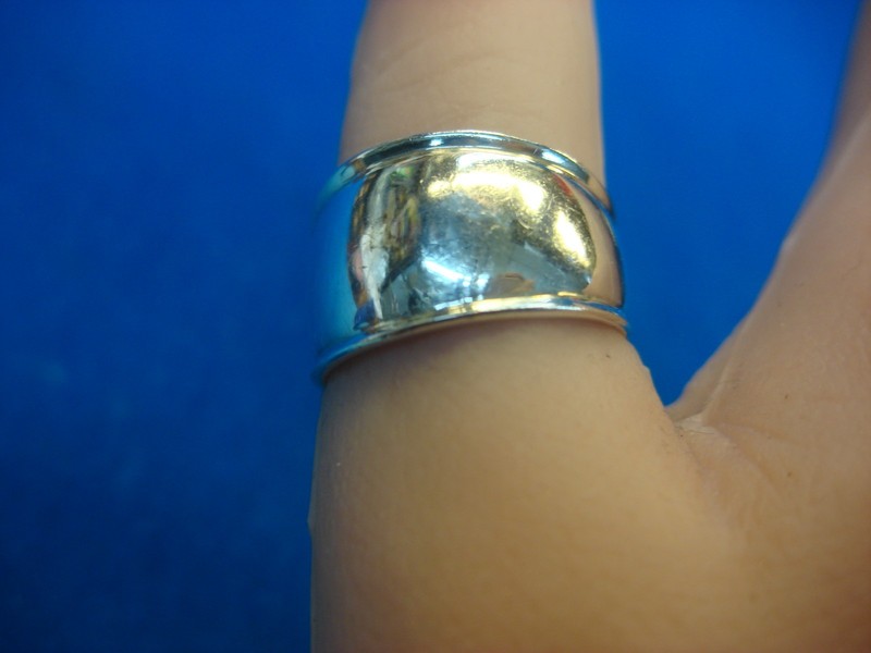 Sterling silver spoon ring, vintage style, size 8 1/2