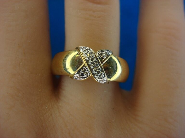 Gold Vermeil Sterling Silver Diamond Accent Ring (Size 7)