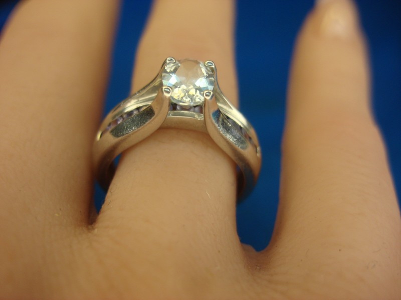 Sterling silver amethyst ring, size 7