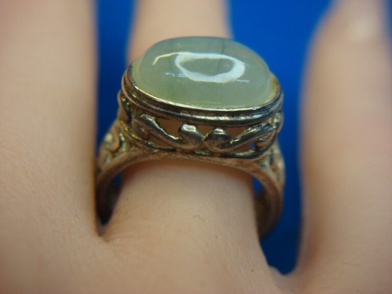 Vintage sterling silver chrysoprase ring, size 7 3/4
