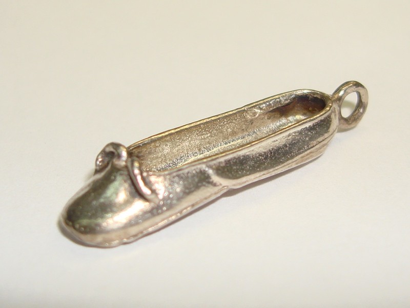Vintage Sterling Silver Ballet Slipper Charm